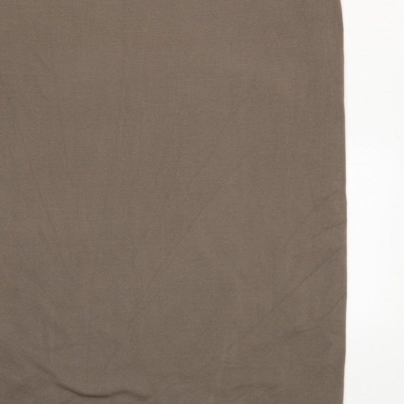 Zara Women Brown M Long Sleeveless Knit Tank Dress Crew Neck