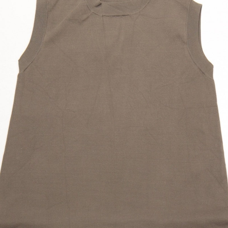 Zara Women Brown M Long Sleeveless Knit Tank Dress Crew Neck