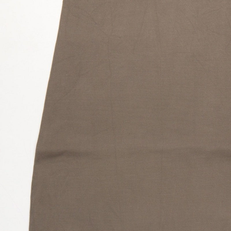 Zara Women Brown M Long Sleeveless Knit Tank Dress Crew Neck