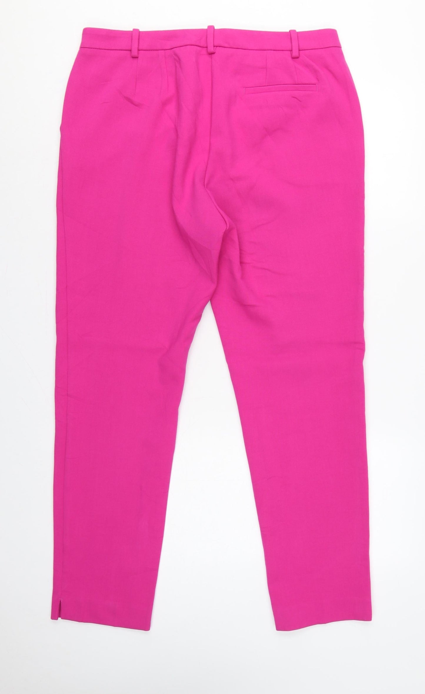 M&S Women Pink UK 16 Long Tailored Tapered Dress Trousers