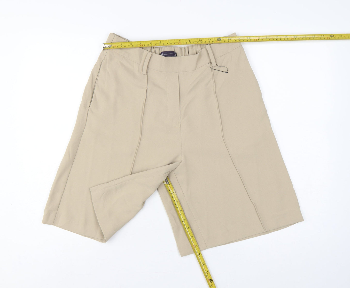 Marks and Spencer Women Beige UK 10 Culotte Shorts Pockets