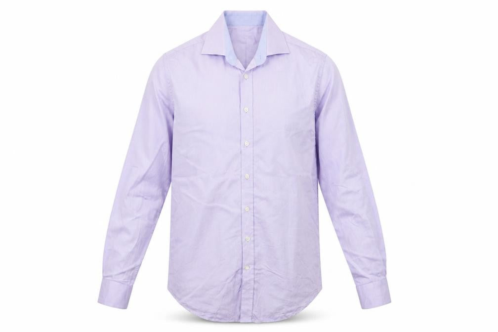 Front view of Jaeger Men’s Purple 15.5 Regular Fit Pure Cotton Formal Shirt