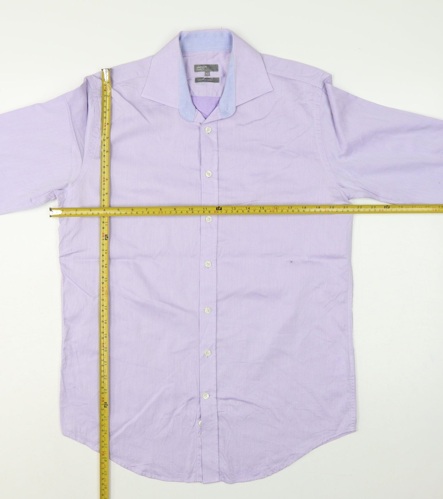 Jaeger Men’s Purple 15.5 Regular Fit Pure Cotton Formal Shirt