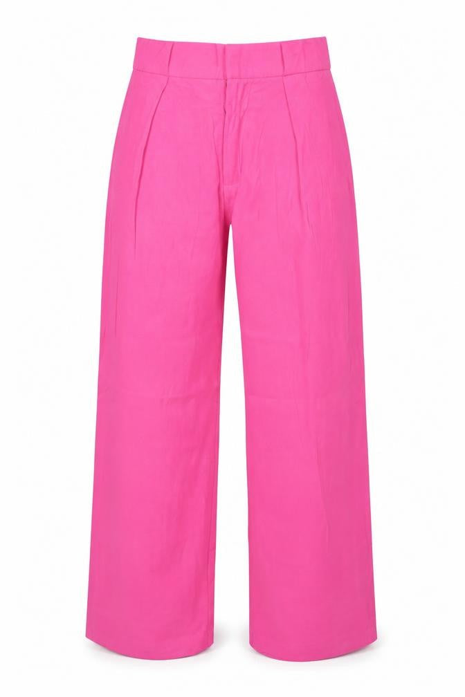 Zara Mens Pink M Wide-Leg High Rise Dress Trousers