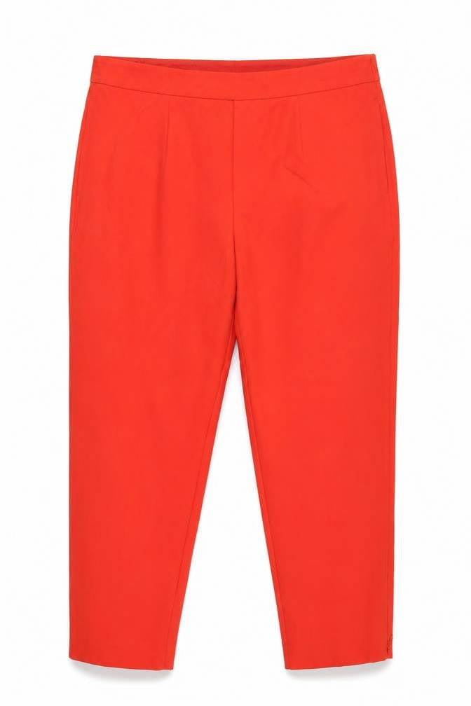 Marks & Spencer Womens Red Size 22 Straight High Rise Trousers