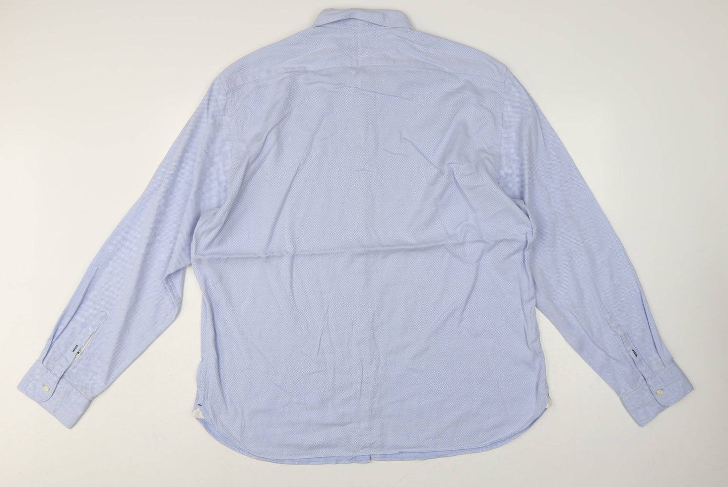 Marks and Spencer Men Blue XL Cotton Long Sleeve Formal Dress Shirt
