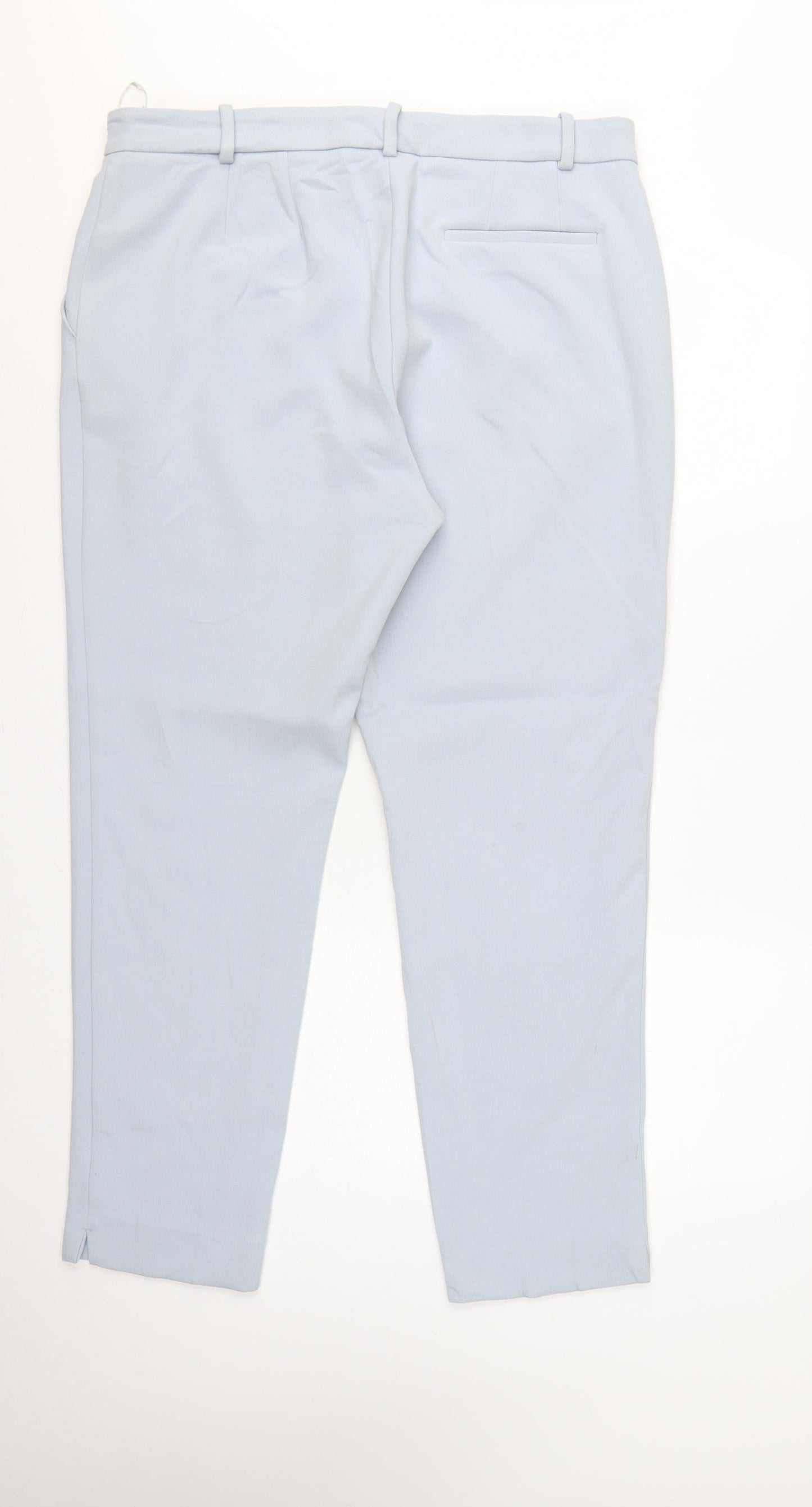 M&S Women Grey UK 18 Long Tapered Tailored Dress Trousers NWT