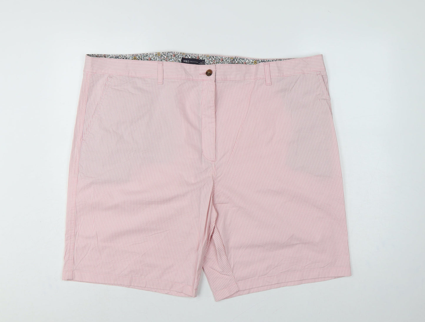 Marks & Spencer Women’s Pink Stripe Bermuda Shorts UK 24