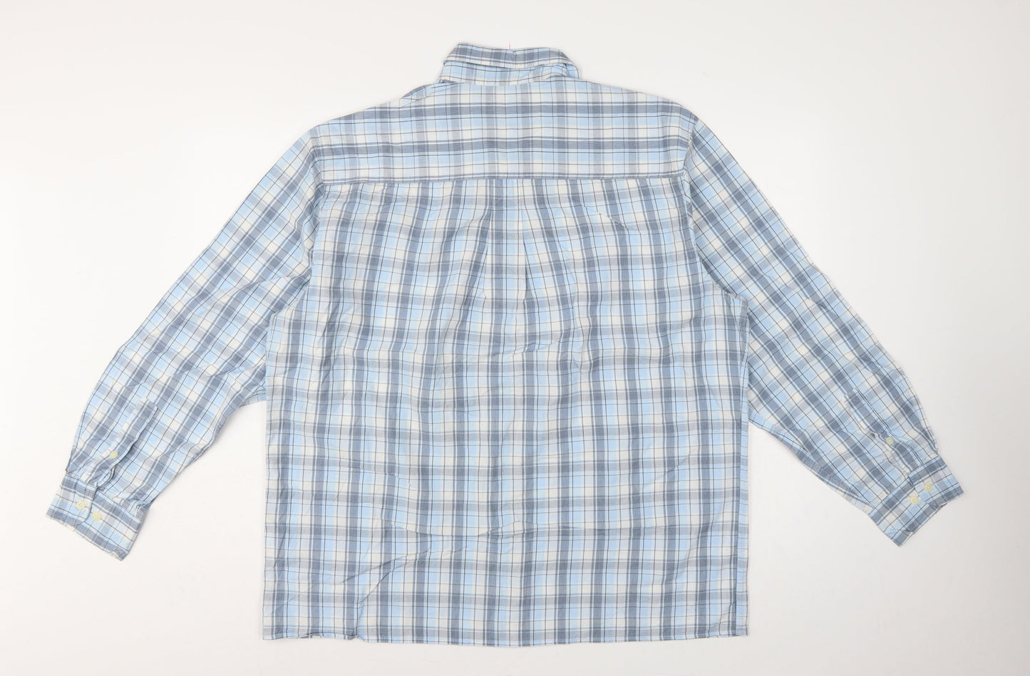 Timberland Men Blue Plaid Check Button-Down Long Sleeve Shirt L