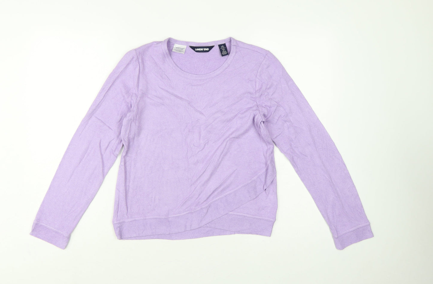 Lands' End Girls Purple 12-13 Years Long Sleeve Pullover Jersey Top