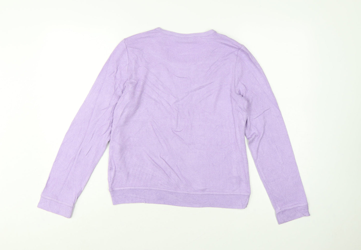 Lands' End Girls Purple 12-13 Years Long Sleeve Pullover Jersey Top