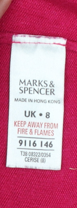 Marks & Spencer Women Pink UK 8 Cashmere Angora Open Shrug Cardigan