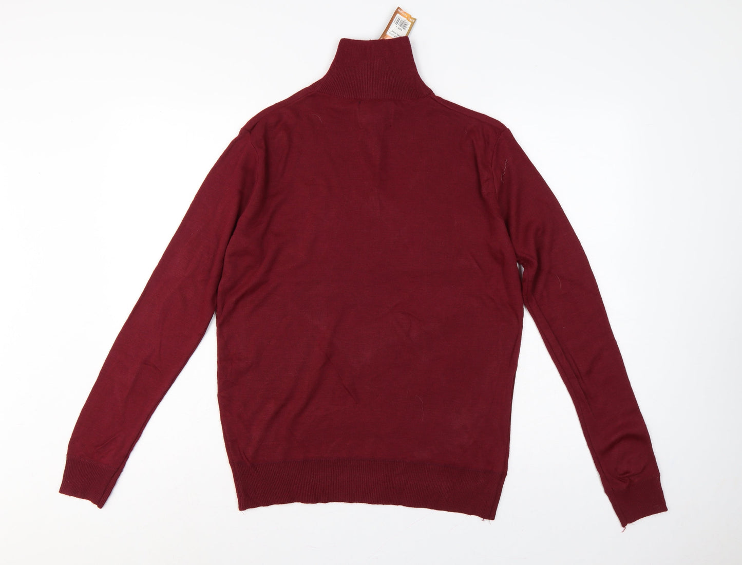 Raphael Valencino Men's Red M 1/4 Zip High Neck Jumper
