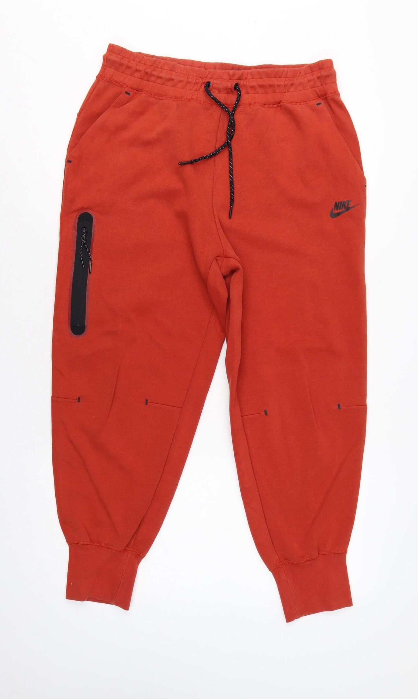 Nike Women’s Orange L Short Tech Fleece Jogger Sweatpants Zip Pocket
