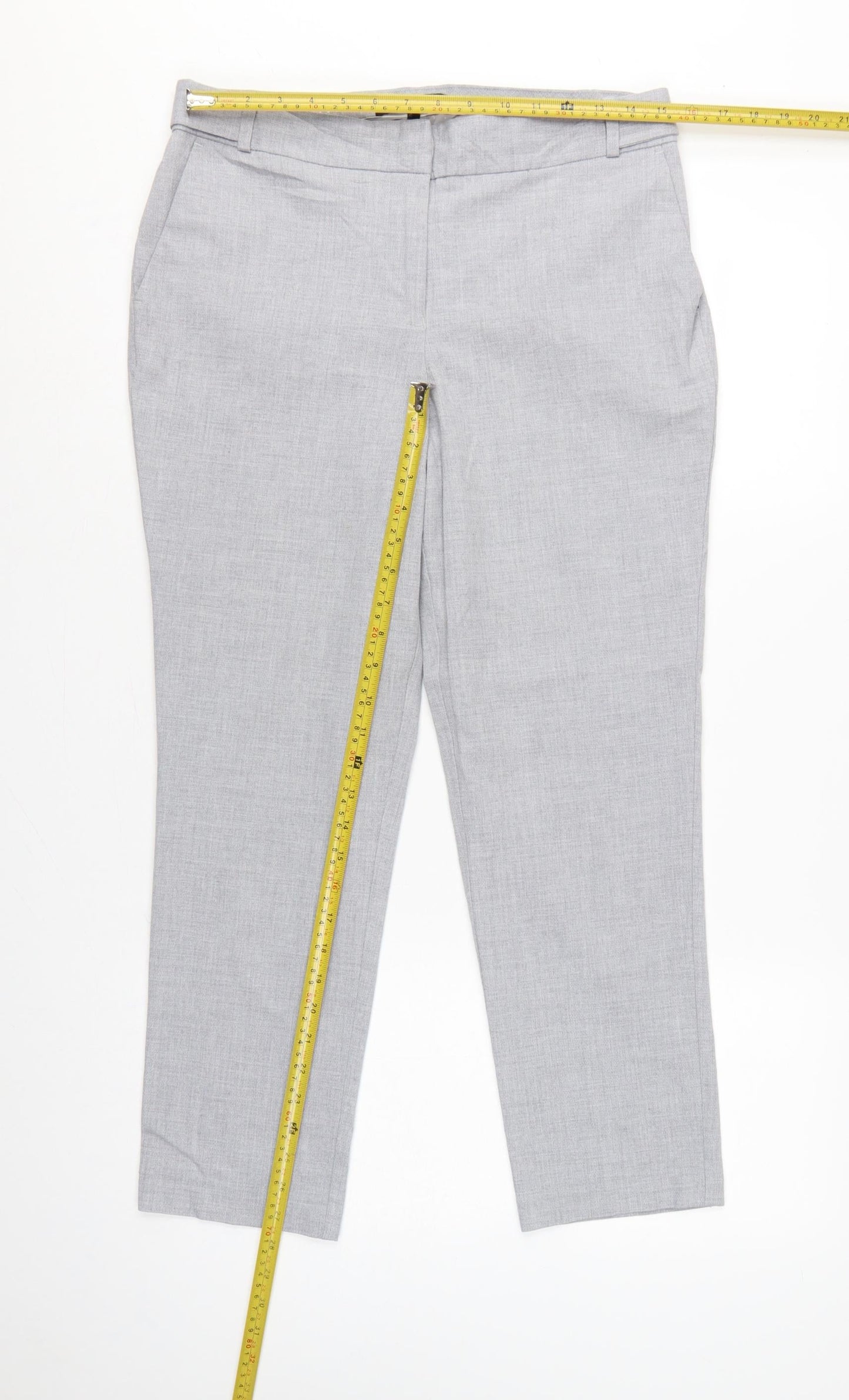 Next Women Grey UK 12R Tailored Straight Dress Trousers
