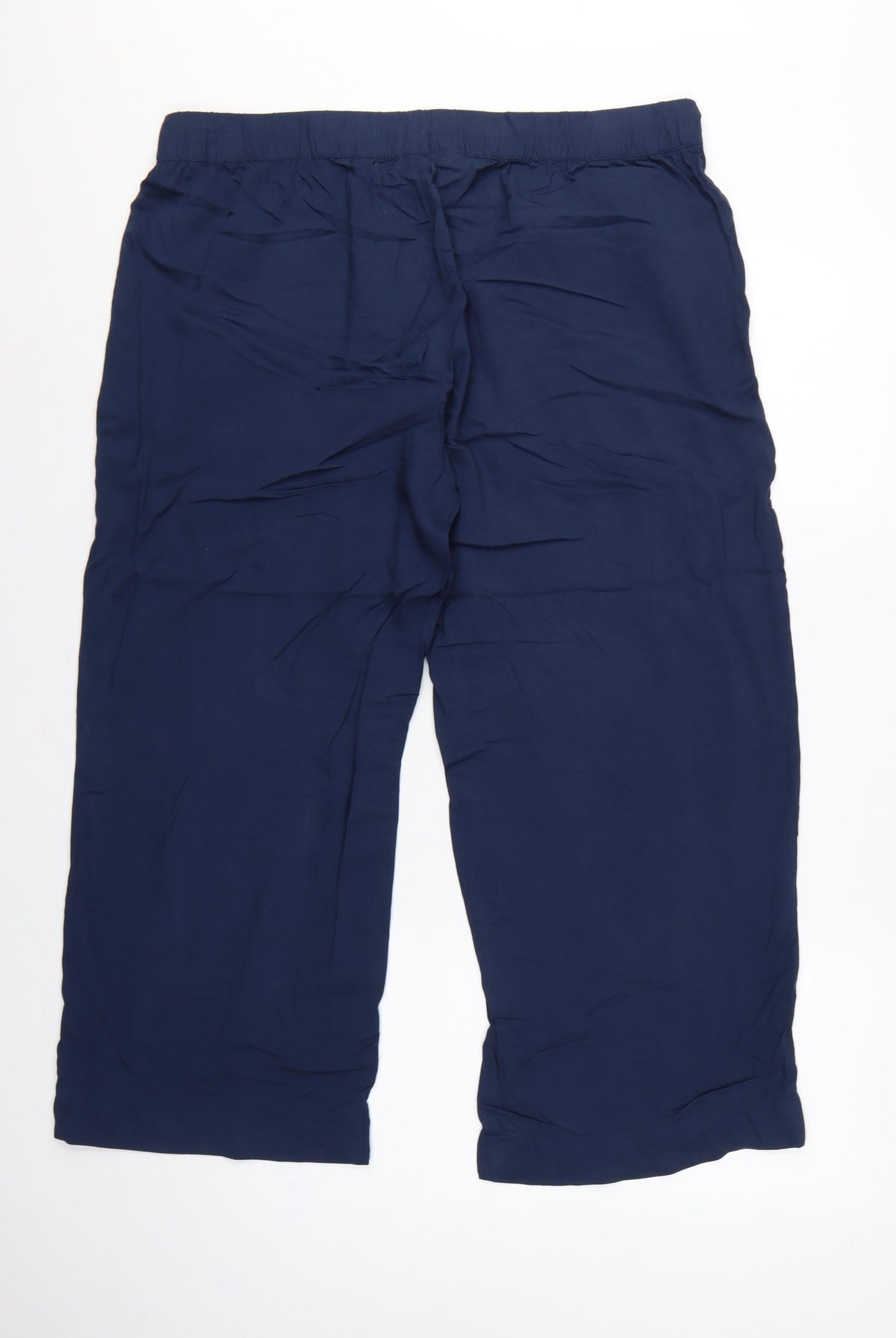 bpc selection Women Blue UK 20 Cropped Wide Leg Drawstring Trousers