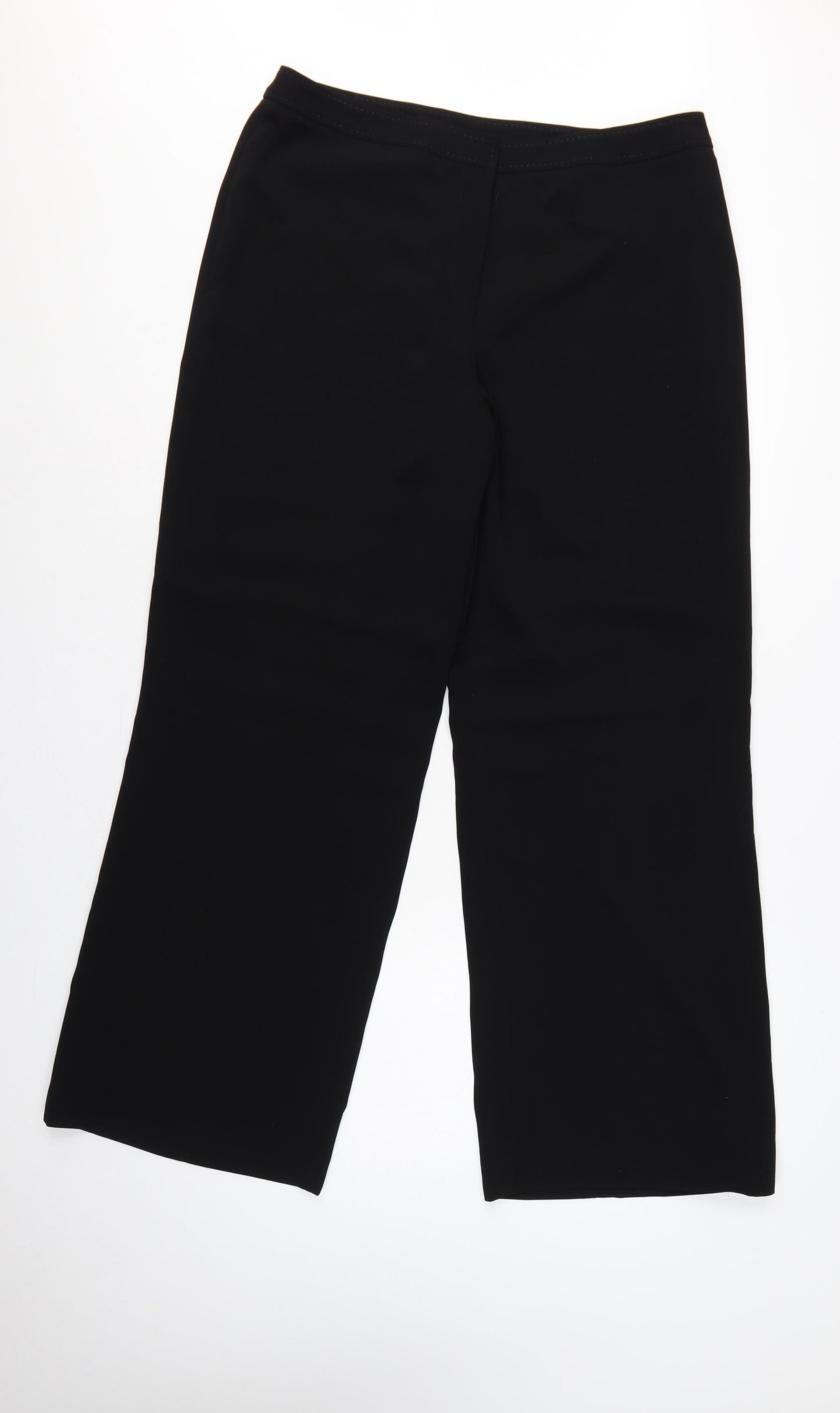 Artigiano Women Black UK 16 Wide-Leg Dress Trousers Lined