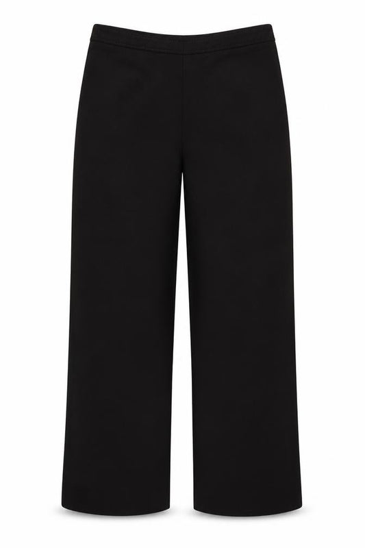 Artigiano Women Black UK 16 Wide-Leg Dress Trousers Lined