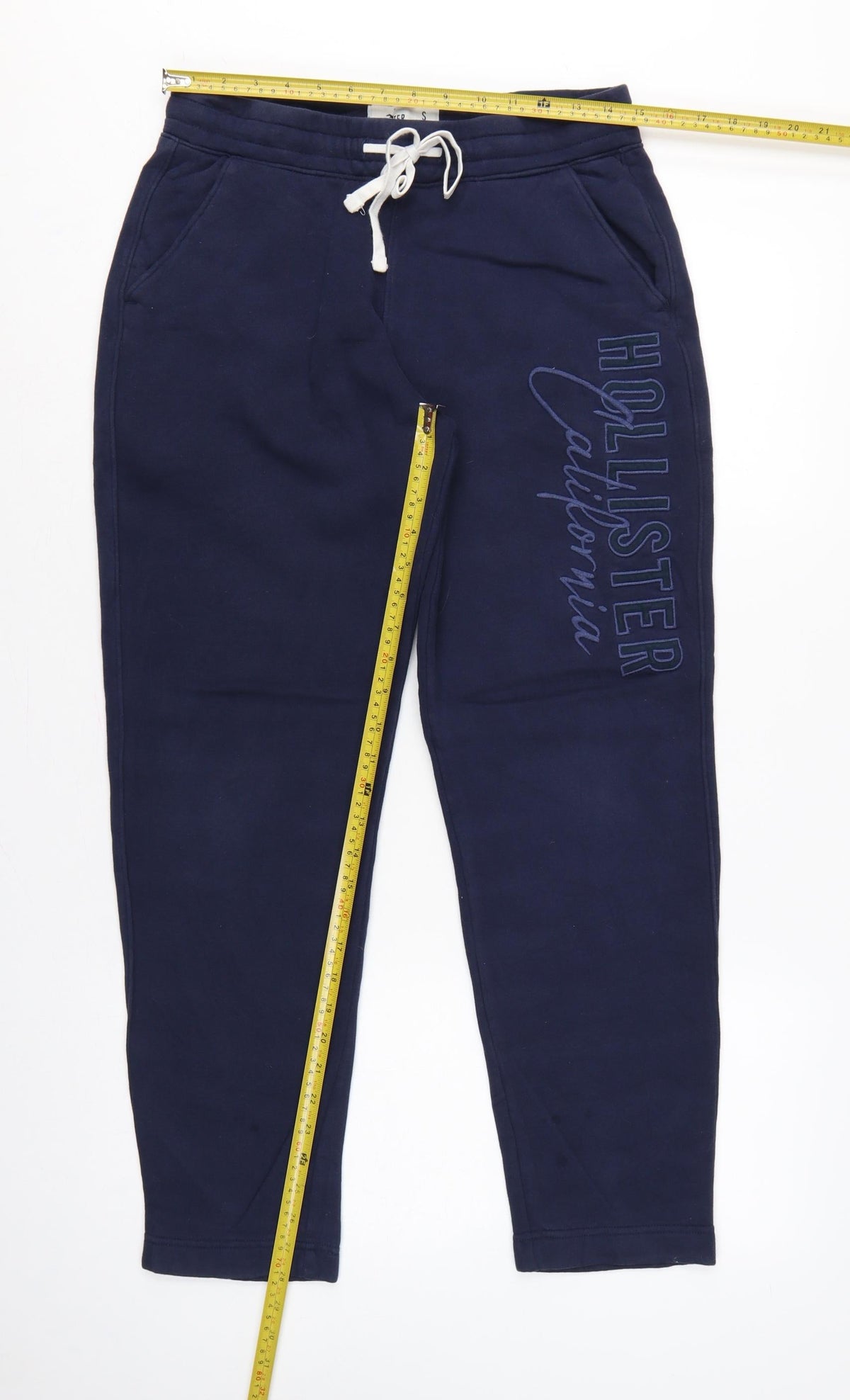 Hollister Men’s Navy Blue S Logo Tapered Jogger Sweatpants