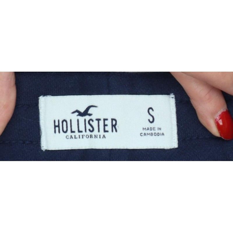 Hollister Men’s Navy Blue S Logo Tapered Jogger Sweatpants