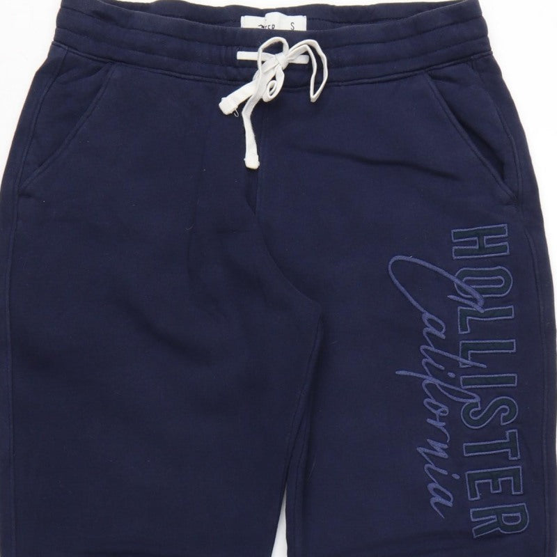 Hollister Men’s Navy Blue S Logo Tapered Jogger Sweatpants