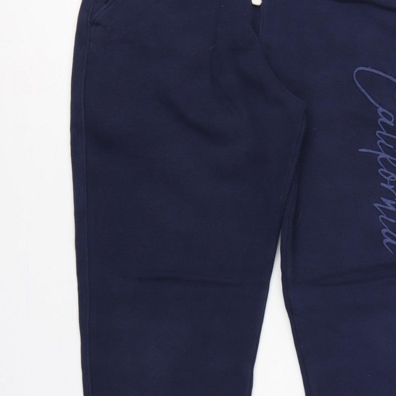 Hollister Men’s Navy Blue S Logo Tapered Jogger Sweatpants