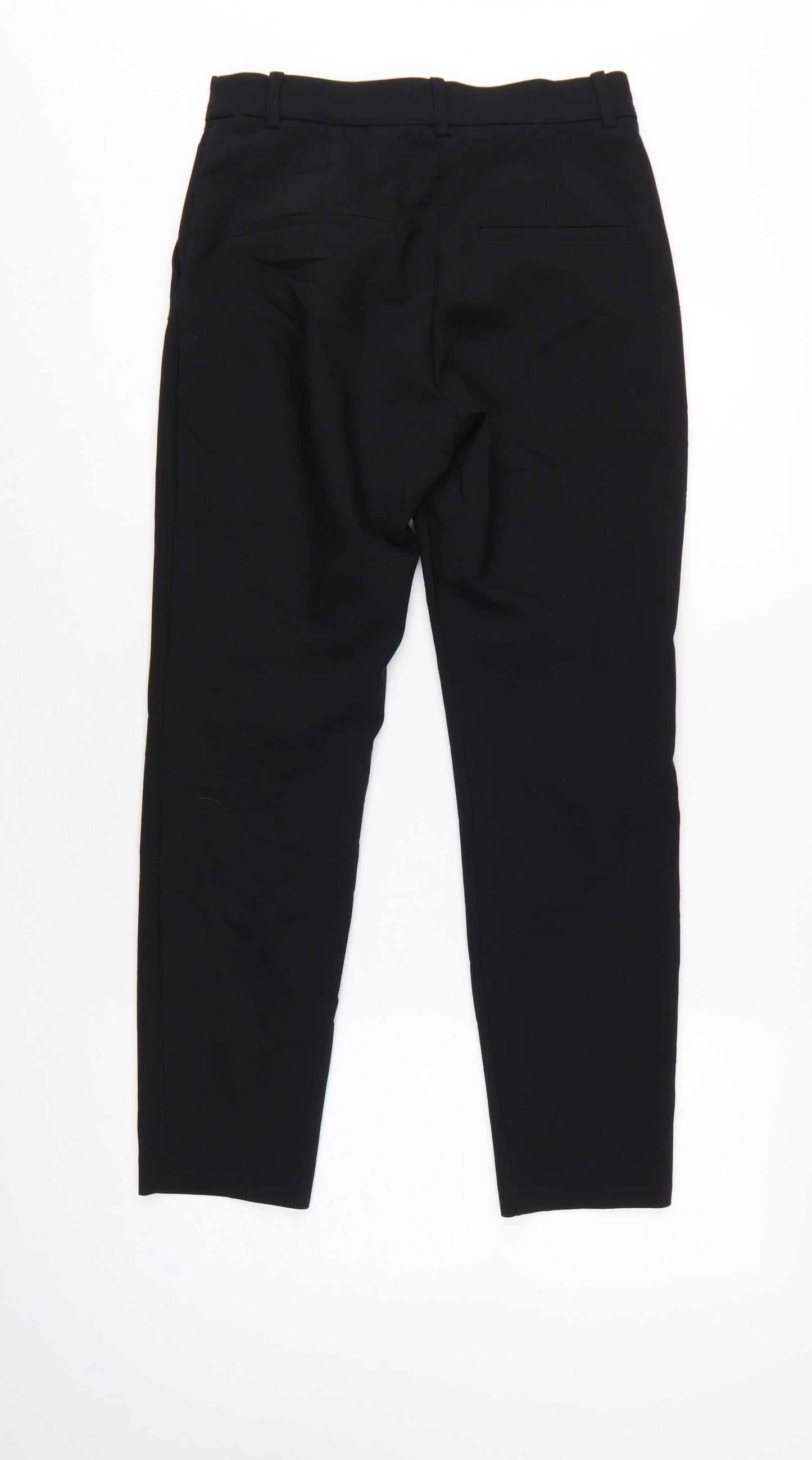H&M Women’s Black UK 8 Tailored Straight Dress Trousers Pockets
