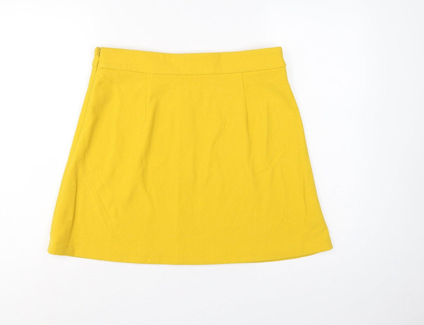 ASOS Women Yellow UK 16 A-Line High Rise Mini Skirt Lined