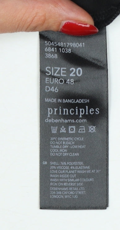 Principles Women’s Black Size 20 Straight Leg Pull-On Trousers