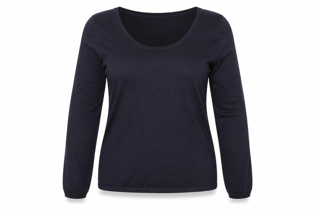 Per Una Women’s Navy Blue Size 14 Scoop Neck Balloon Sleeve Jumper
