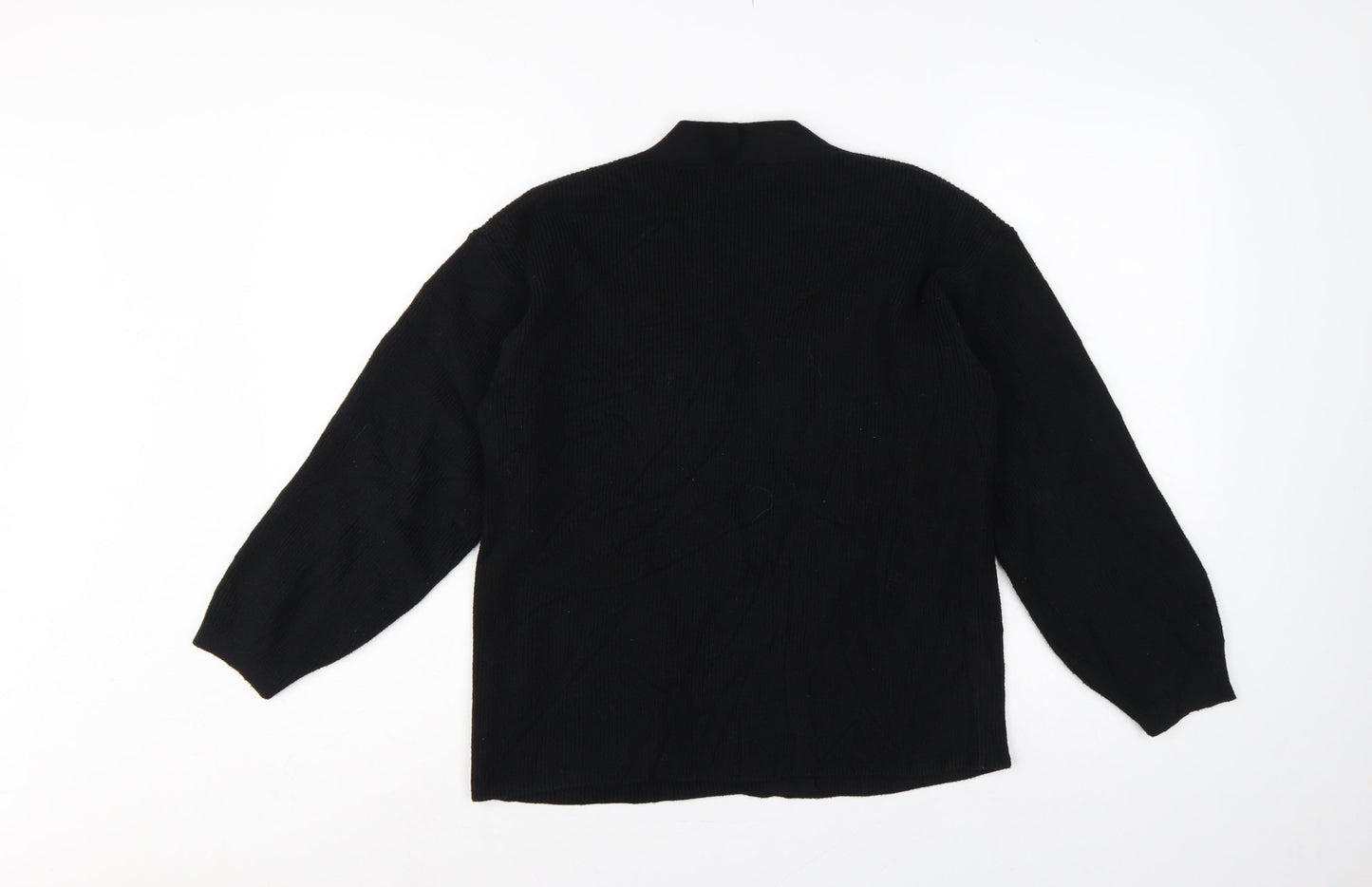 Marks and Spencer Women Black S Open Knit Balloon Sleeve Cardigan