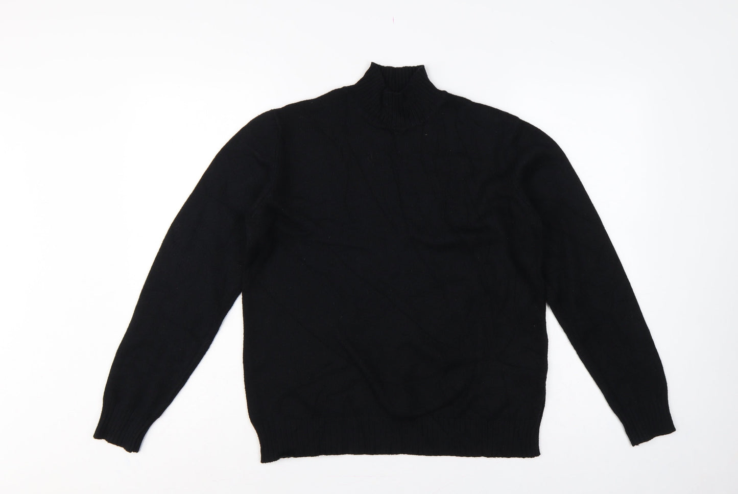 VILA Women Black L Turtleneck Long Sleeve Knit Jumper Pullover