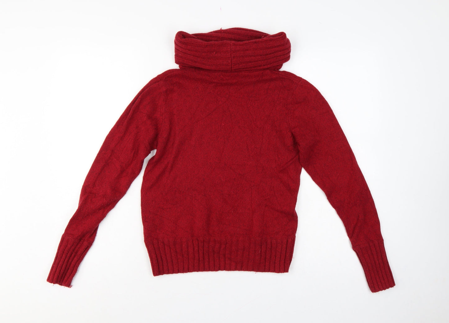 Marks and Spencer Women Red UK 12 Cowl Neck Cashmere Blend Jumper