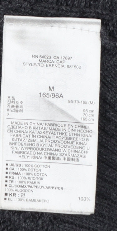 Gap Women Grey UK 12 Cable-Knit Scoop Neck Cotton Pullover Jumper