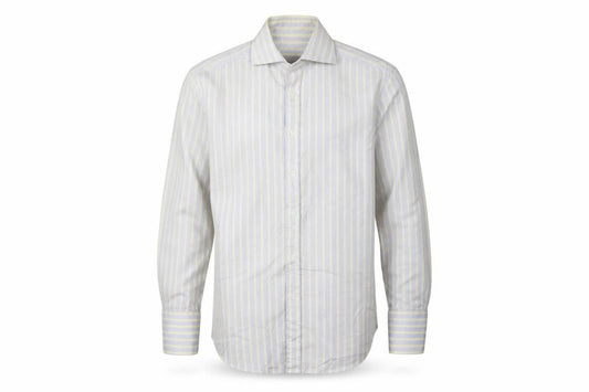 TM Lewin Men’s Multicoloured Stripe Slim Fit 14.5 French Cuff Shirt