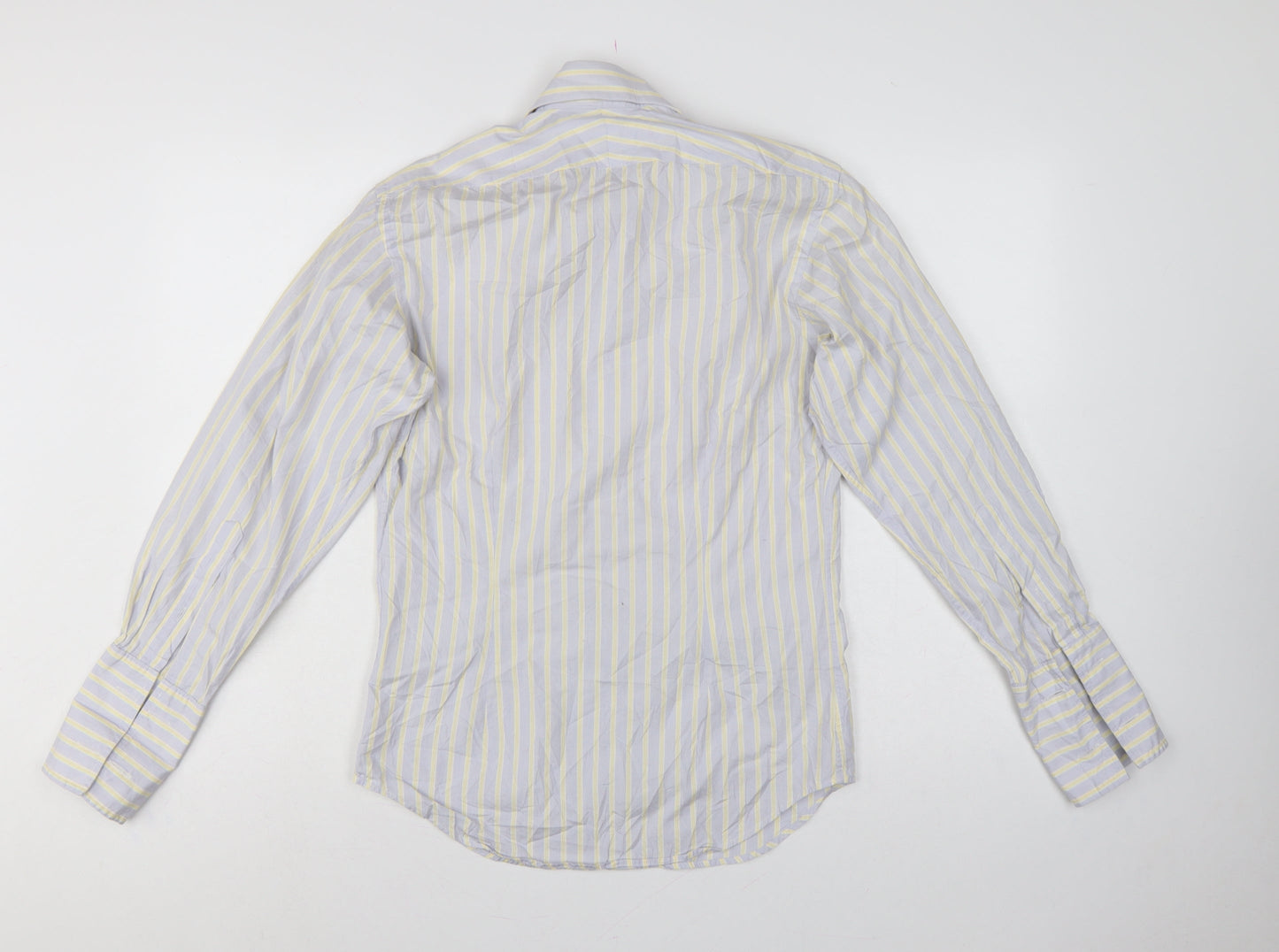 TM Lewin Men’s Multicoloured Stripe Slim Fit 14.5 French Cuff Shirt