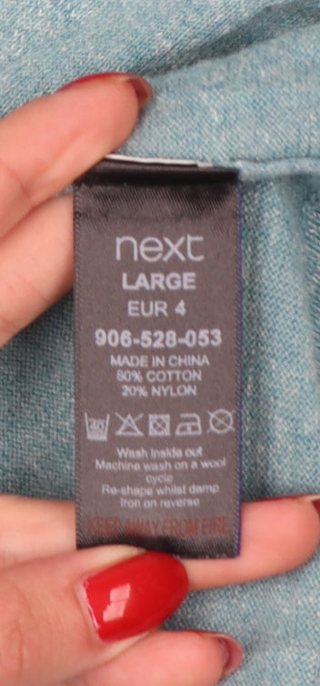 Next Men’s Blue Large Short Sleeve Collared Henley Cotton Knit Jumper