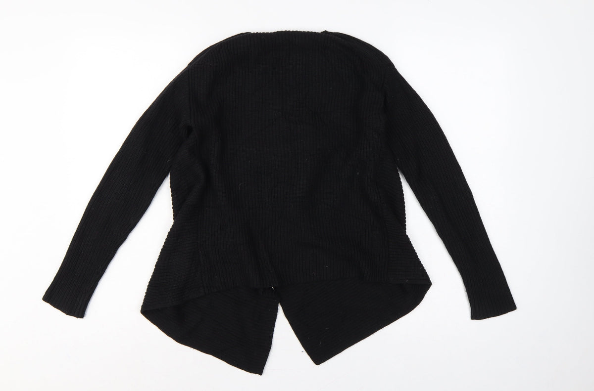 White Label The White Company Women Black UK 8 Open Knit Cardigan