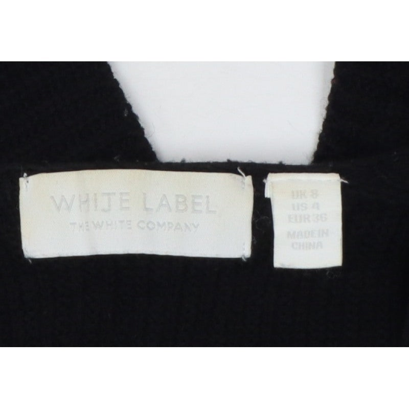 White Label The White Company Women Black UK 8 Open Knit Cardigan