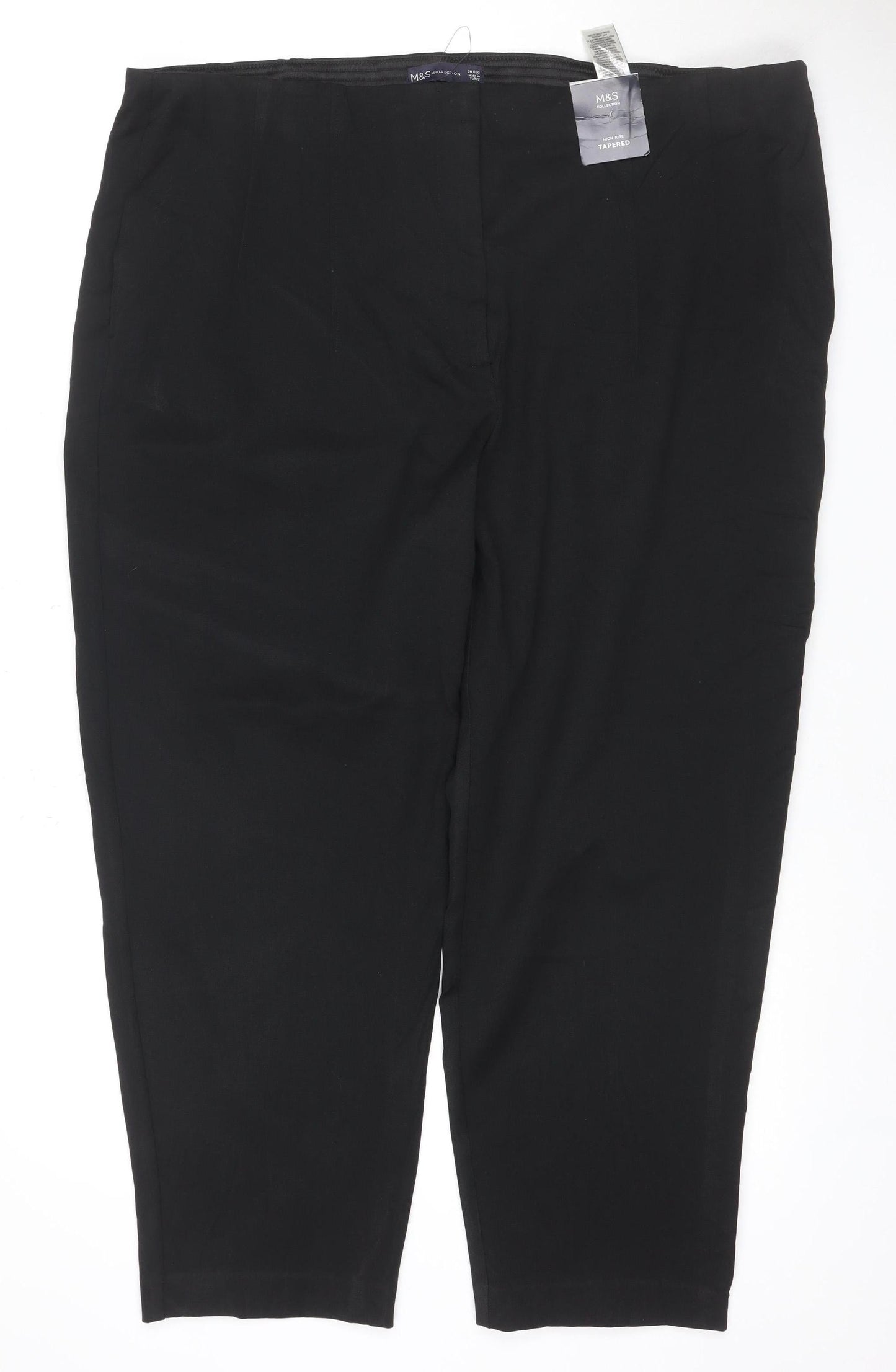 Marks & Spencer Women’s Black Size 20 Regular Tapered Trousers