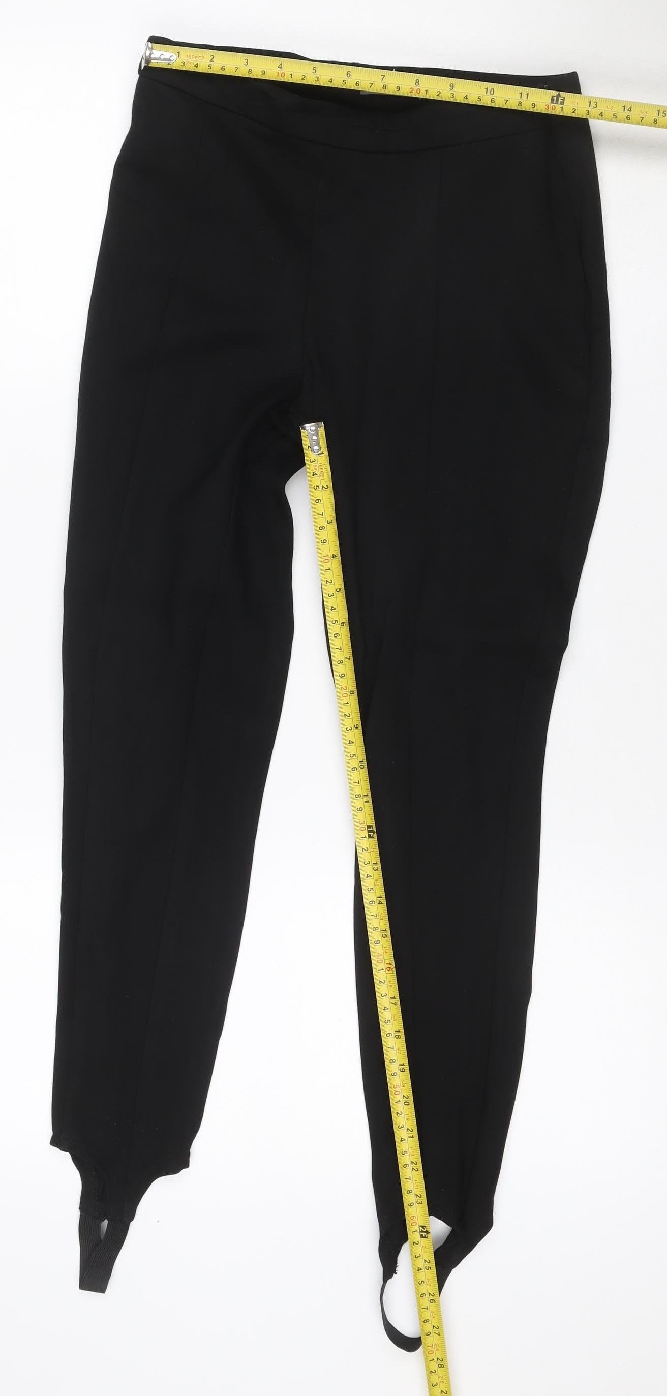 Mint Velvet Women Black Size 10 Stirrup Skinny Leggings Workwear