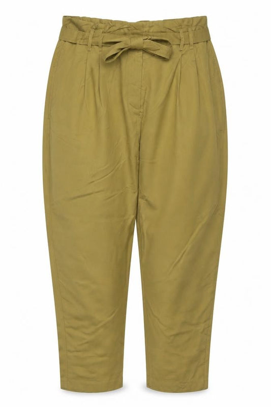 Marks & Spencer Women Green UK 20 Regular Wide-Leg Trousers