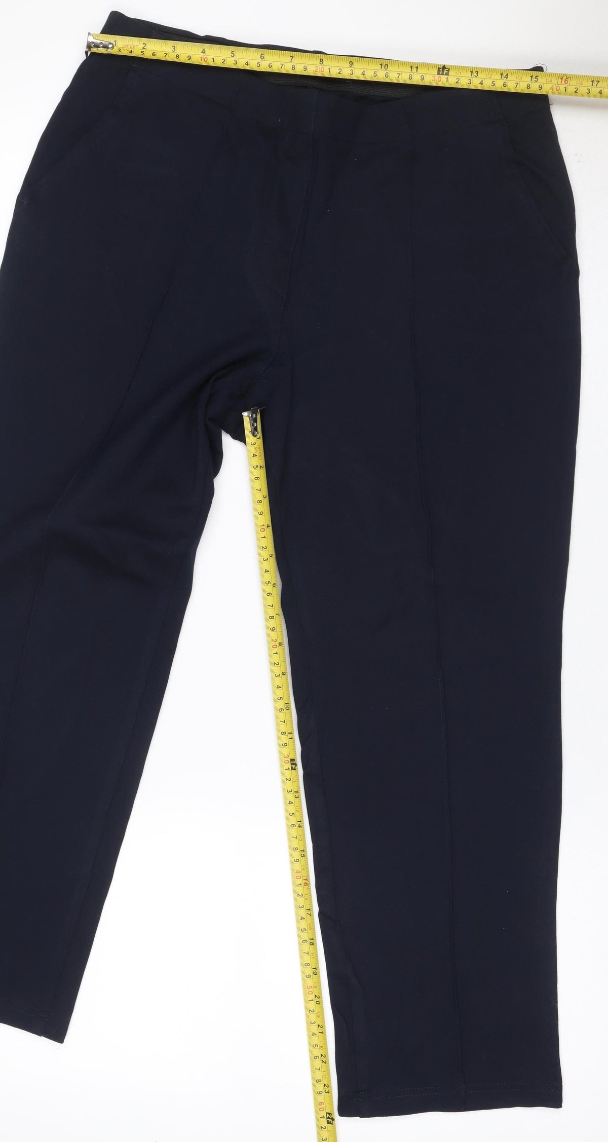 Marks and Spencer Women’s Navy Size 14 Tall Straight Dress Trousers
