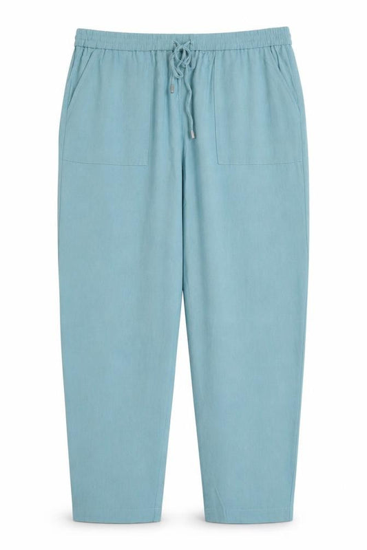 M&S Women’s Blue Lyocell Tapered Jogger Trousers UK 22 Regular