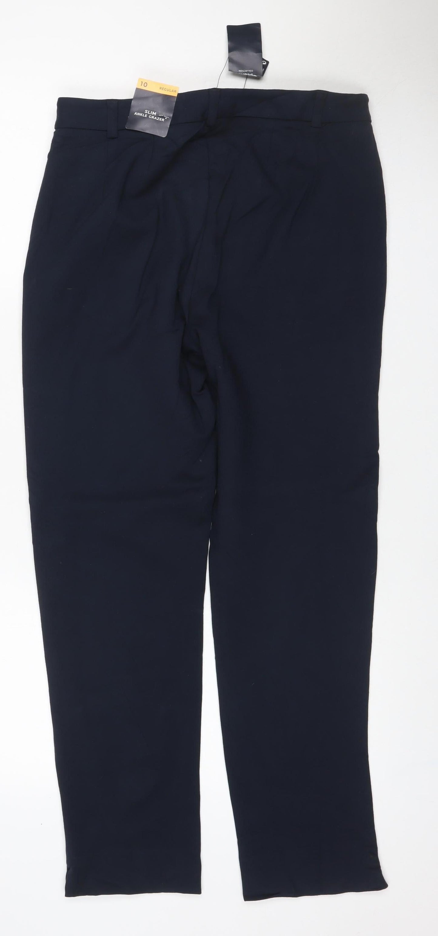 Marks & Spencer Women Navy Size 10 Regular Straight Dress Trousers