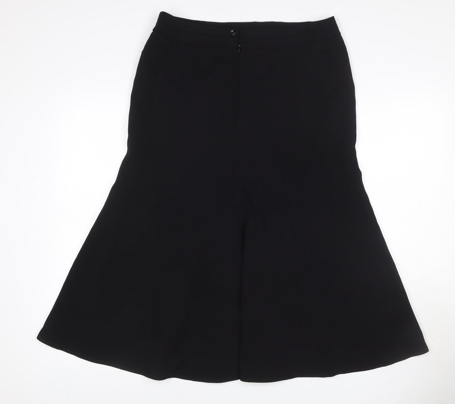 Roman Originals Women Black Size 12 Midi Flare Lined Skirt