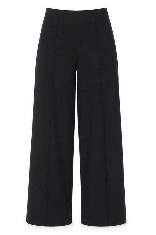 Marks and Spencer Women Black Size 10 Regular Pull-On Straight Trousers