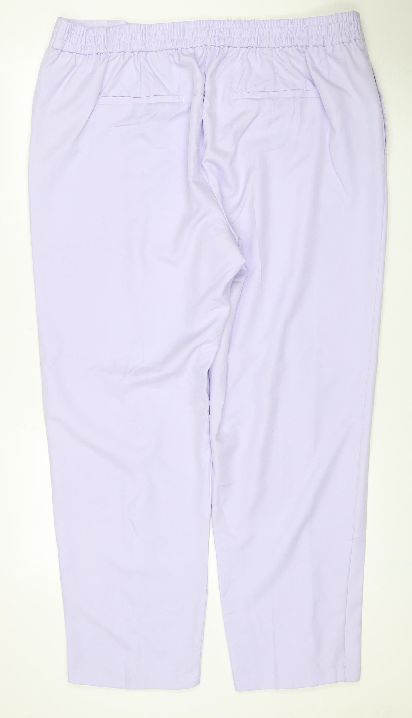 Marks & Spencer Women Lilac Size 22 Straight Elastic Waist Trousers