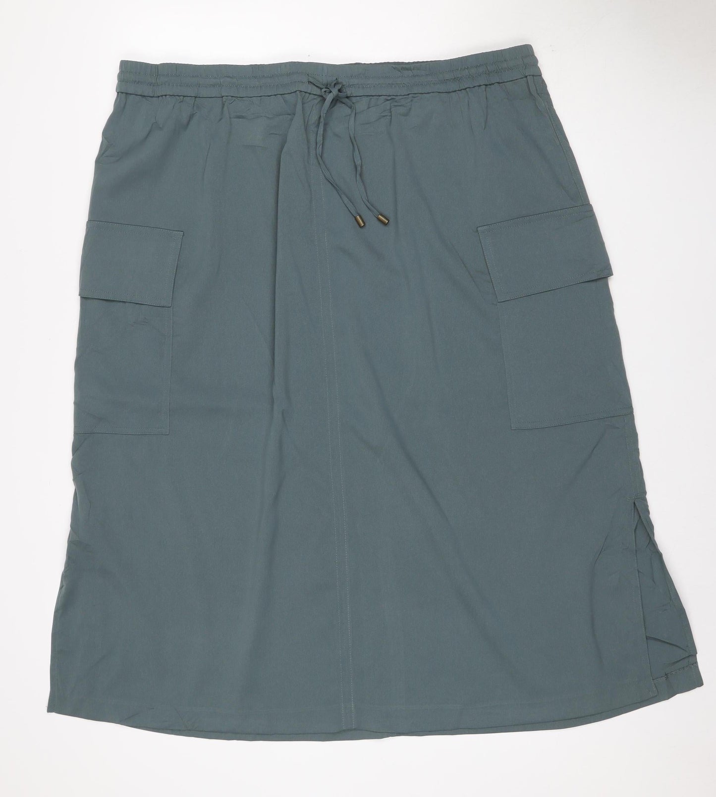Marks & Spencer Women Green UK 20 Long Cargo Drawstring Skirt