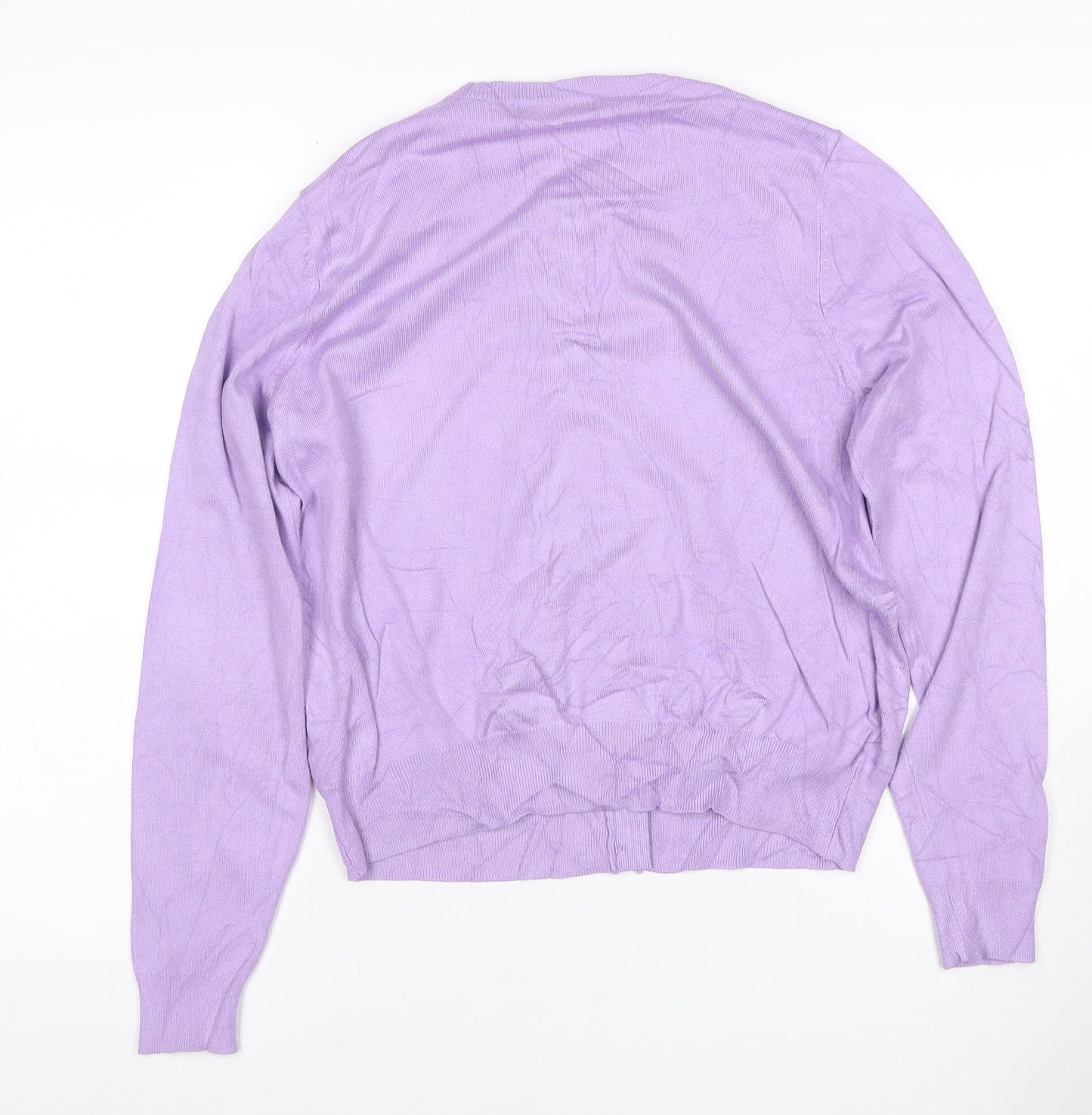 Marks & Spencer Women’s Purple Size 14 Cotton Button Cardigan